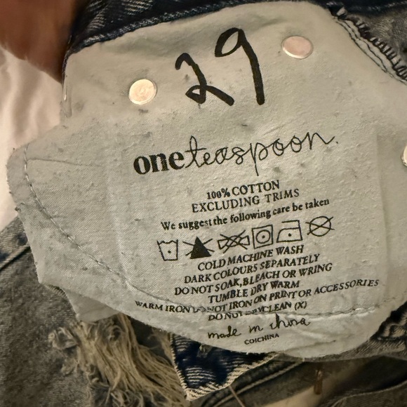 One Teaspoon Denim Jean Size 29 - Picture 2 of 3